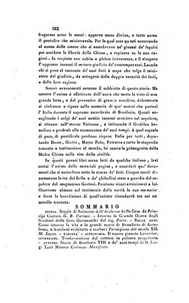 Il saggiatore giornale romano di storia, letteratura, belle arti, filologia e varietà