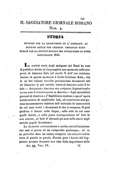 Il saggiatore giornale romano di storia, letteratura, belle arti, filologia e varietà