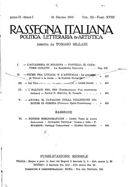 Rassegna italiana politica letteraria e artistica