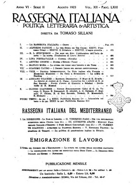 Rassegna italiana politica letteraria e artistica