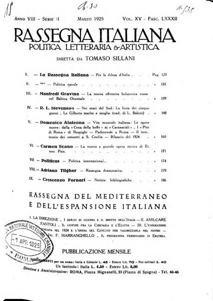 Rassegna italiana politica letteraria e artistica