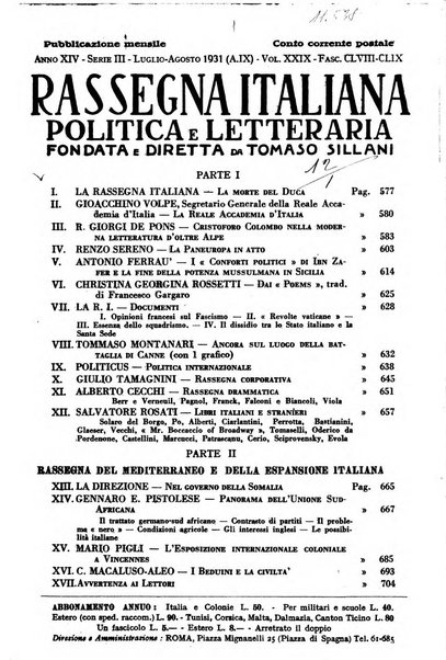 Rassegna italiana politica letteraria e artistica