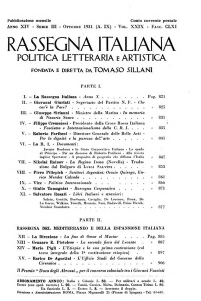 Rassegna italiana politica letteraria e artistica