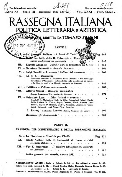 Rassegna italiana politica letteraria e artistica