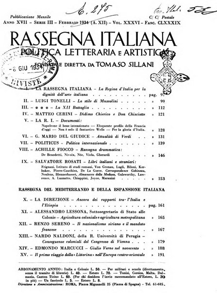 Rassegna italiana politica letteraria e artistica