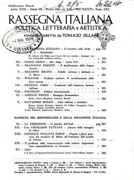 Rassegna italiana politica letteraria e artistica