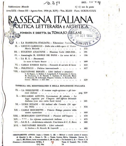 Rassegna italiana politica letteraria e artistica