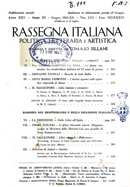 Rassegna italiana politica letteraria e artistica