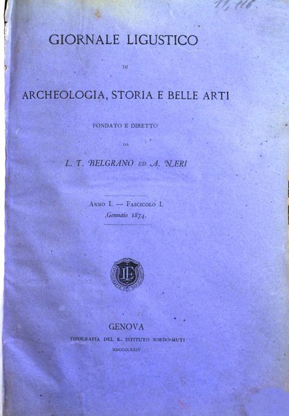 Giornale ligustico di archeologia, storia e belle arti