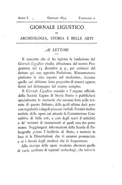 Giornale ligustico di archeologia, storia e belle arti