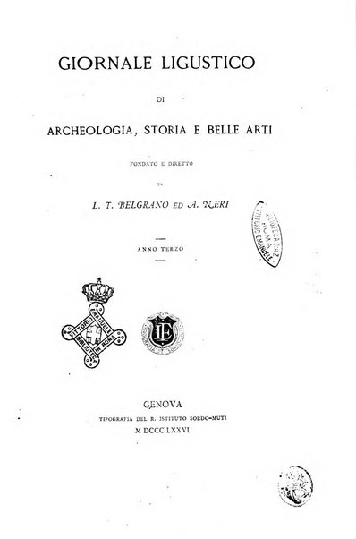 Giornale ligustico di archeologia, storia e belle arti