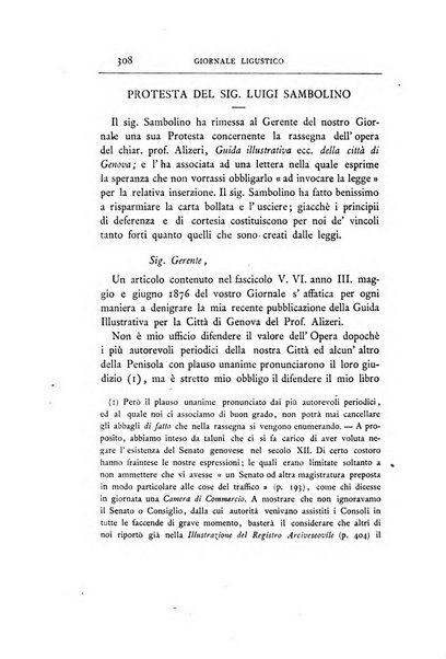 Giornale ligustico di archeologia, storia e belle arti