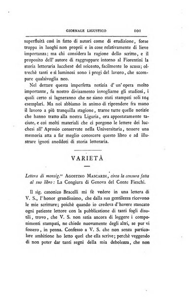 Giornale ligustico di archeologia, storia e belle arti