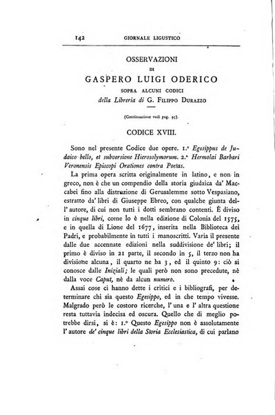 Giornale ligustico di archeologia, storia e belle arti