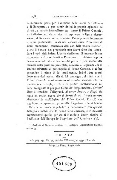 Giornale ligustico di archeologia, storia e belle arti