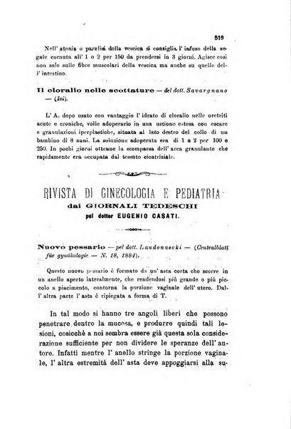 Il raccoglitore medico giornale indirizzato al progresso della medicina e chirurgia pratica e degli interessi morali e professionali specialmente dei medici-chirurghi condotti