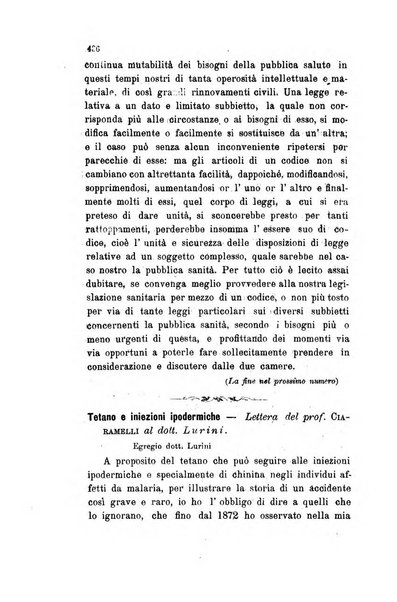 Il raccoglitore medico giornale indirizzato al progresso della medicina e chirurgia pratica e degli interessi morali e professionali specialmente dei medici-chirurghi condotti