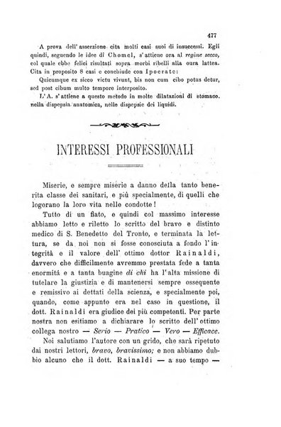 Il raccoglitore medico giornale indirizzato al progresso della medicina e chirurgia pratica e degli interessi morali e professionali specialmente dei medici-chirurghi condotti