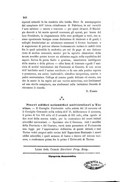 Il raccoglitore medico giornale indirizzato al progresso della medicina e chirurgia pratica e degli interessi morali e professionali specialmente dei medici-chirurghi condotti