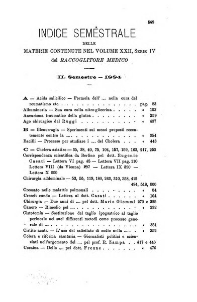 Il raccoglitore medico giornale indirizzato al progresso della medicina e chirurgia pratica e degli interessi morali e professionali specialmente dei medici-chirurghi condotti