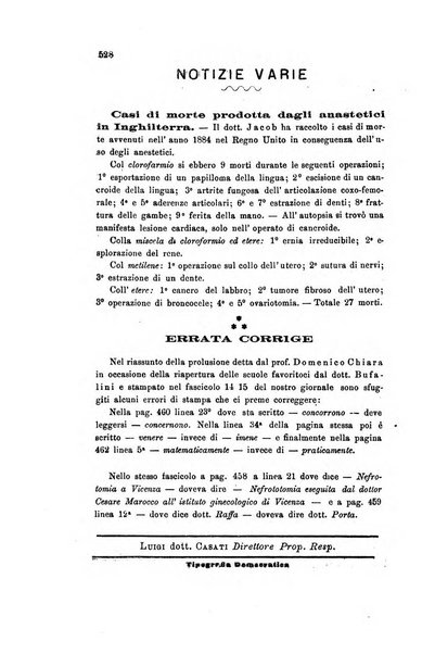 Il raccoglitore medico giornale indirizzato al progresso della medicina e chirurgia pratica e degli interessi morali e professionali specialmente dei medici-chirurghi condotti