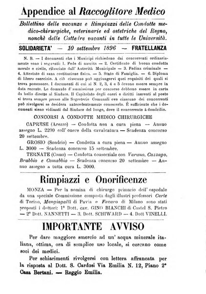 Il raccoglitore medico giornale indirizzato al progresso della medicina e chirurgia pratica e degli interessi morali e professionali specialmente dei medici-chirurghi condotti