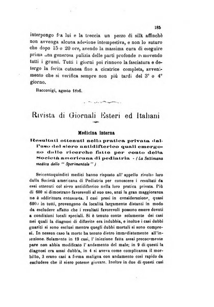 Il raccoglitore medico giornale indirizzato al progresso della medicina e chirurgia pratica e degli interessi morali e professionali specialmente dei medici-chirurghi condotti