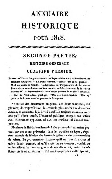 Annuaire historique ou Histoire politique et litteraire de l'annee ...