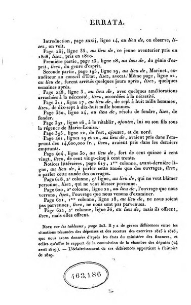 Annuaire historique ou Histoire politique et litteraire de l'annee ...