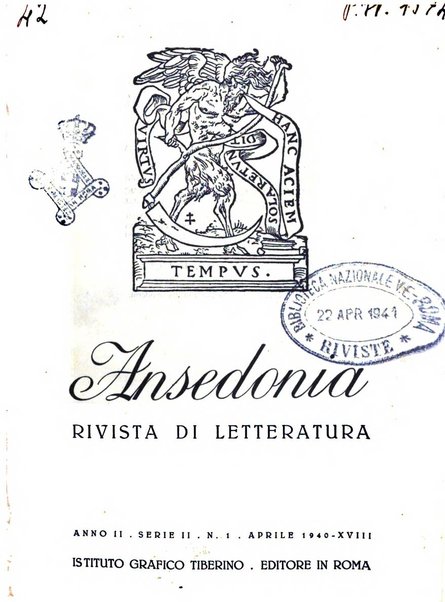 Ansedonia rivista di letteratura ed arte