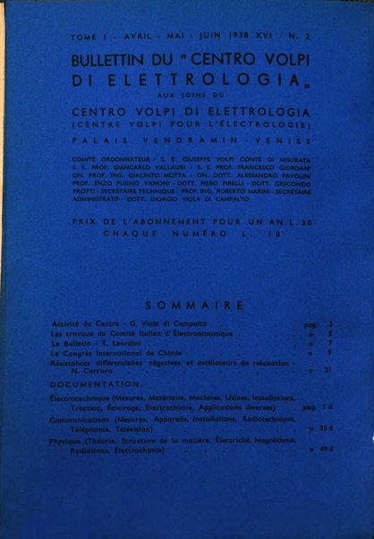 Bollettino del Centro Volpi di elettrologia