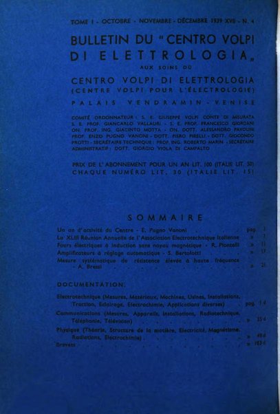 Bollettino del Centro Volpi di elettrologia