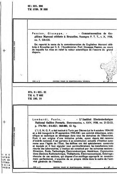 Bollettino del Centro Volpi di elettrologia