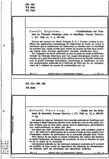 Bollettino del Centro Volpi di elettrologia