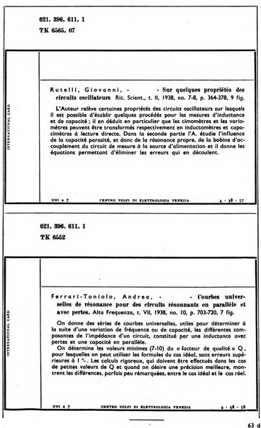 Bollettino del Centro Volpi di elettrologia