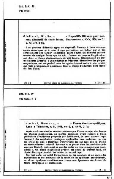 Bollettino del Centro Volpi di elettrologia