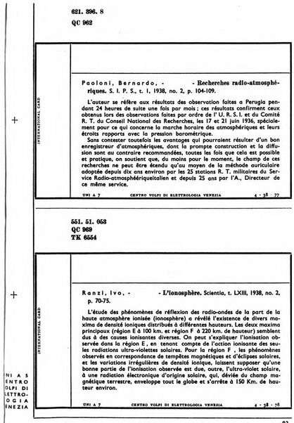 Bollettino del Centro Volpi di elettrologia