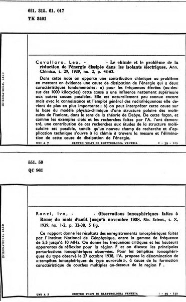 Bollettino del Centro Volpi di elettrologia