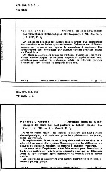 Bollettino del Centro Volpi di elettrologia