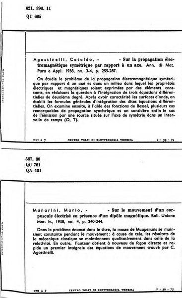 Bollettino del Centro Volpi di elettrologia