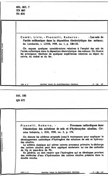 Bollettino del Centro Volpi di elettrologia