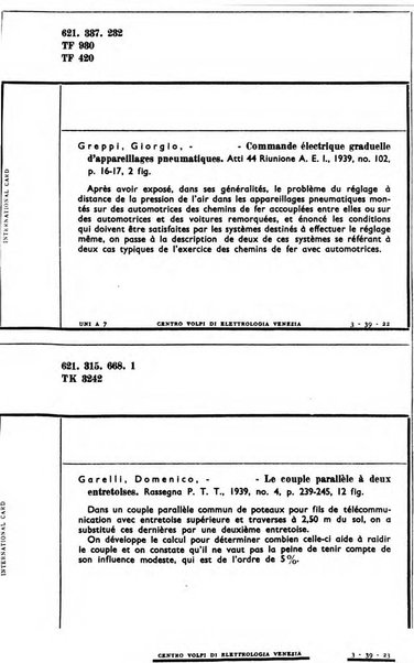 Bollettino del Centro Volpi di elettrologia