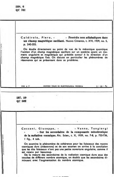 Bollettino del Centro Volpi di elettrologia