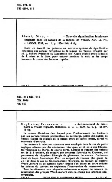 Bollettino del Centro Volpi di elettrologia