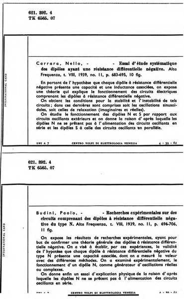 Bollettino del Centro Volpi di elettrologia