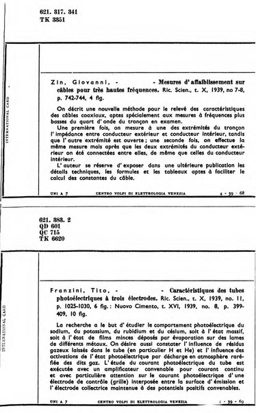 Bollettino del Centro Volpi di elettrologia