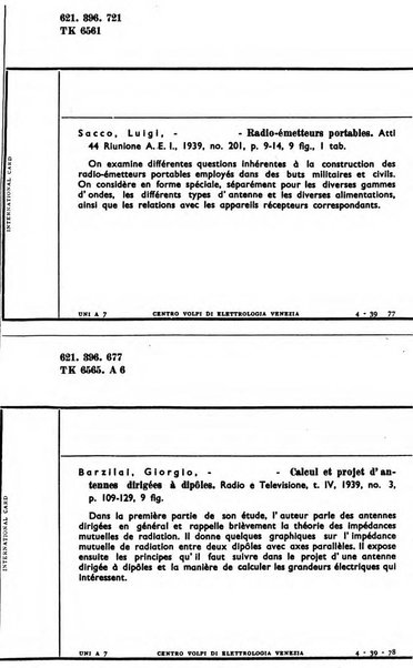 Bollettino del Centro Volpi di elettrologia