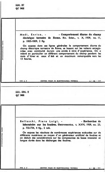 Bollettino del Centro Volpi di elettrologia