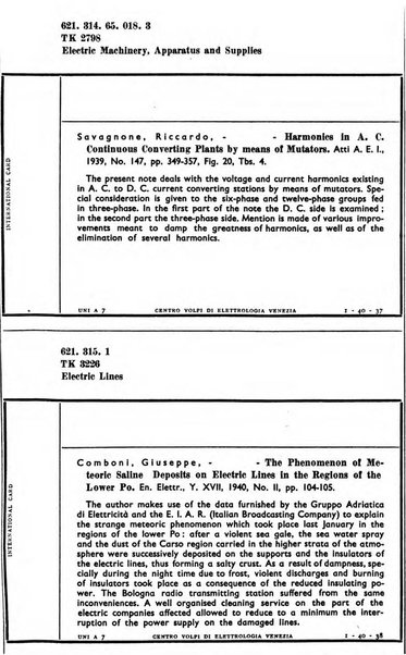 Bollettino del Centro Volpi di elettrologia