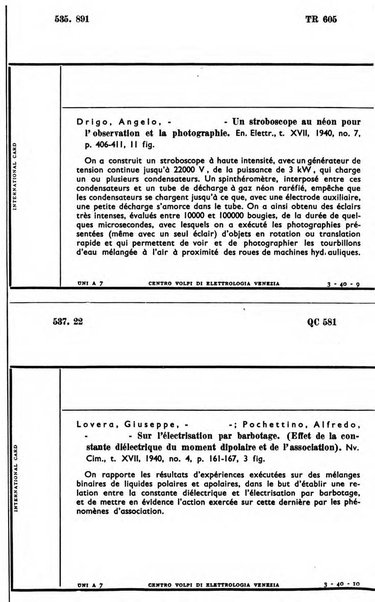 Bollettino del Centro Volpi di elettrologia